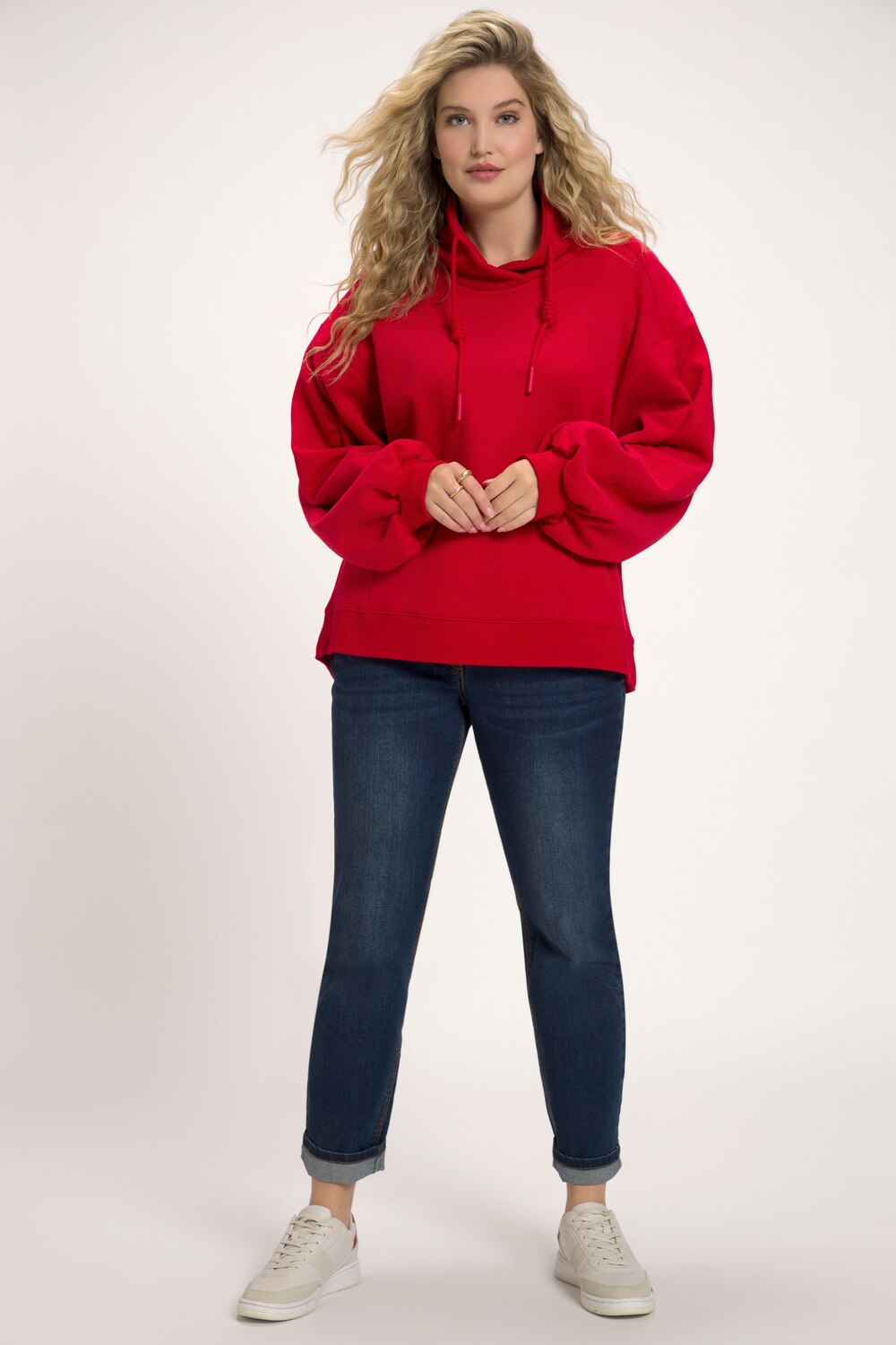 Grote Maten sweatshirt, Dames, rood, Maat: 54/56, Katoen/Polyester, Ulla Popken