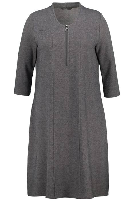 Midi šaty, sůl & pepř, výstřih do V, 3/4 rukávy