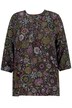 Tunika, květy, A střih, výstřih do V, 3/4 rukávy