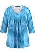 Tričko, proužky, A střih, ozdobné sklady, výstřih do V, 3/4 rukávy