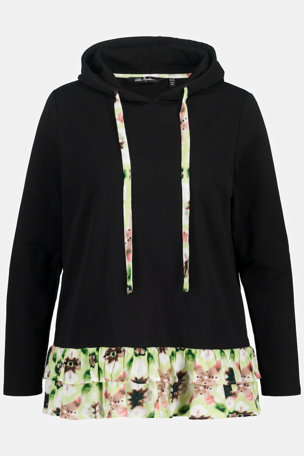 Stora storlekar Huvtröja, Dam, svart, storlek: 42/44, Viskos/Bomull/Polyester, Ulla Popken