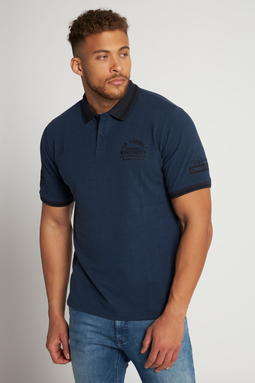 Grote Maten poloshirt, Heren, blauw, Maat: 6XL, Katoen, JP1880