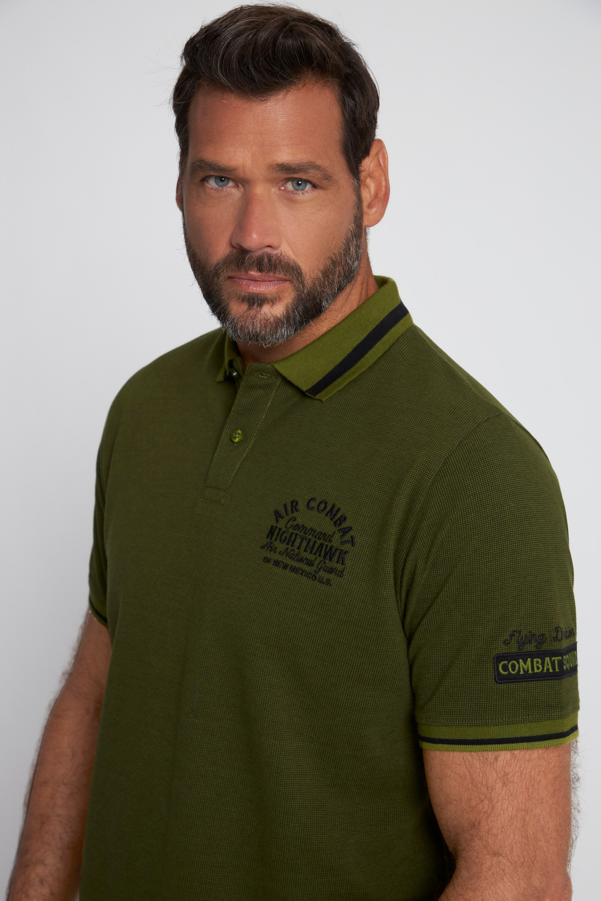 JP 1880 Herren große Größen Poloshirt Halbarm Piqué Badges 812576