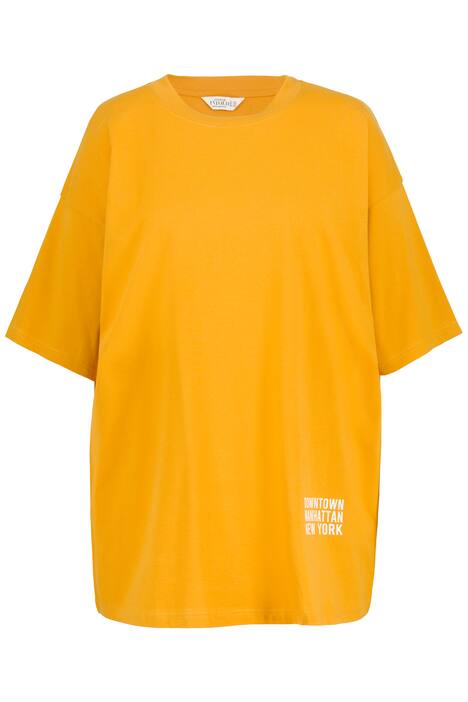 Tričko, oversize, nápis na lemu, kulatý výstřih, krátké rukávy