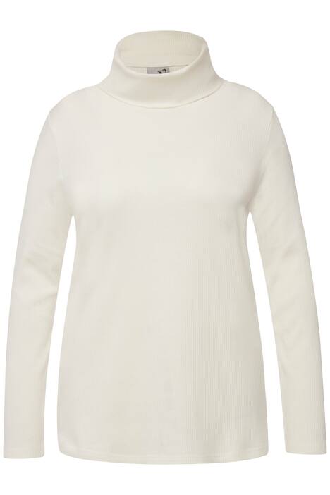 Tričko, rolákový límec, Classic, žebrovaný žerzej, dlouhé rukávy