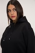 Hoodie, Oversized, Satinband, Langarm, hinten länger