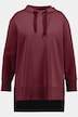 Satin Tie Hooded Stretch Tunic Sweatshirt