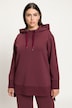 Satin Tie Hooded Stretch Tunic Sweatshirt