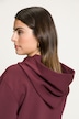 Satin Tie Hooded Stretch Tunic Sweatshirt