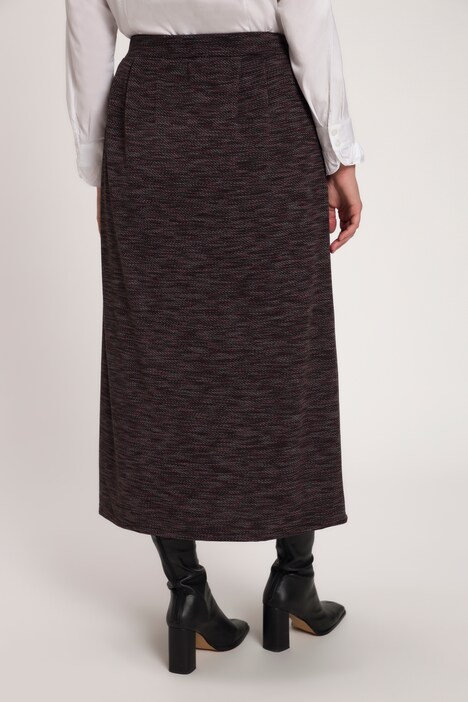 Star Ponte Stretch Knit Midi Skater Skirt – Gonna Elasticizzata A Vita Alta Per Donna