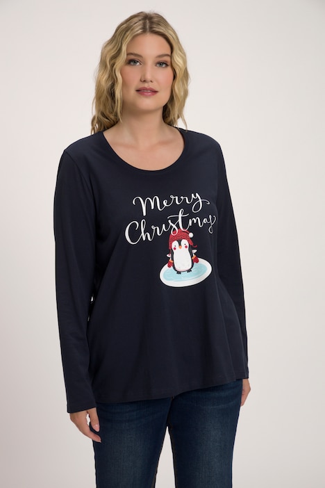 Shirt, Weihnachts-Pinguin, Rundhals, Langarm