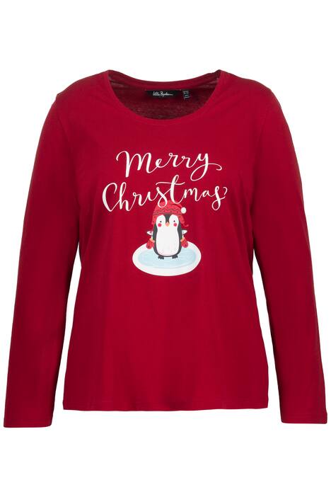 Tričko, vánoční tučňáci, kulatý výstřih, dlouhé rukávy