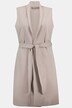 Long Shawl Collar Belted Stretch Sweatshirt Vest