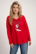 T-shirt, pingouin skieur, Classic, col V, manches longues