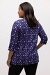 Camiseta larga, estampado de corazón, cuello de pico, mangas 3/4