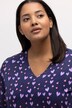 Camiseta larga, estampado de corazón, cuello de pico, mangas 3/4