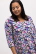 Midikleid, florales Muster, Rundhals, 3/4-Arm