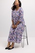 Midikleid, florales Muster, Rundhals, 3/4-Arm