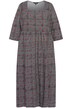 Midi šaty, vzor, hranatý výstřih, 3/4 rukávy