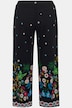 7/8-Jerseyhose, gerades Bein, Blumen Bordüre, Elastikbund