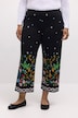 7/8-Jerseyhose, gerades Bein, Blumen Bordüre, Elastikbund
