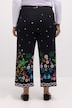 7/8-Jerseyhose, gerades Bein, Blumen Bordüre, Elastikbund