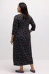 Robe midi, imprimé à pois. Col tunisien, manches 3/4.