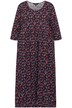 Midi šaty, květovaný vzor, kulatý výstřih, 3/4 rukávy