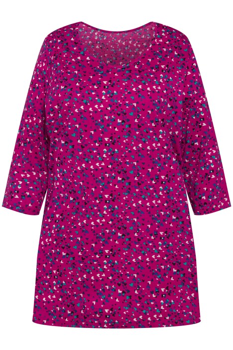 Dlouhé tričko, vzor, kulatý výstřih, 3/4 rukávy