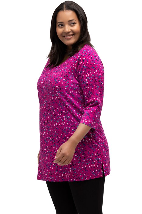 Dlouhé tričko, vzor, kulatý výstřih, 3/4 rukávy