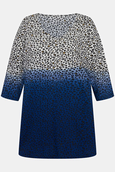 Longshirt, Farbverlauf Muster, V-Ausschnitt, 3/4-Arm