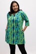Notch Neck Tie Dye Swing Knit Cotton Pocket Tunic
