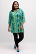 Notch Neck Tie Dye Swing Knit Cotton Pocket Tunic