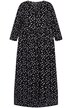Midi šaty, vzor, kulatý výstřih, rozparek, 3/4 rukávy