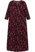 Midi šaty, vzor, kulatý výstřih, rozparek, 3/4 rukávy