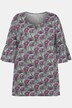 Grey Floral Tulip Sleeve Knit Cotton Tunic