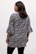 Grey Floral Tulip Sleeve Knit Cotton Tunic