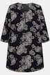 Longshirt, grafischer Print, V-Ausschnitt mit Zipper, 3/4-Ärmel