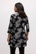 Longshirt, grafischer Print, V-Ausschnitt mit Zipper, 3/4-Ärmel