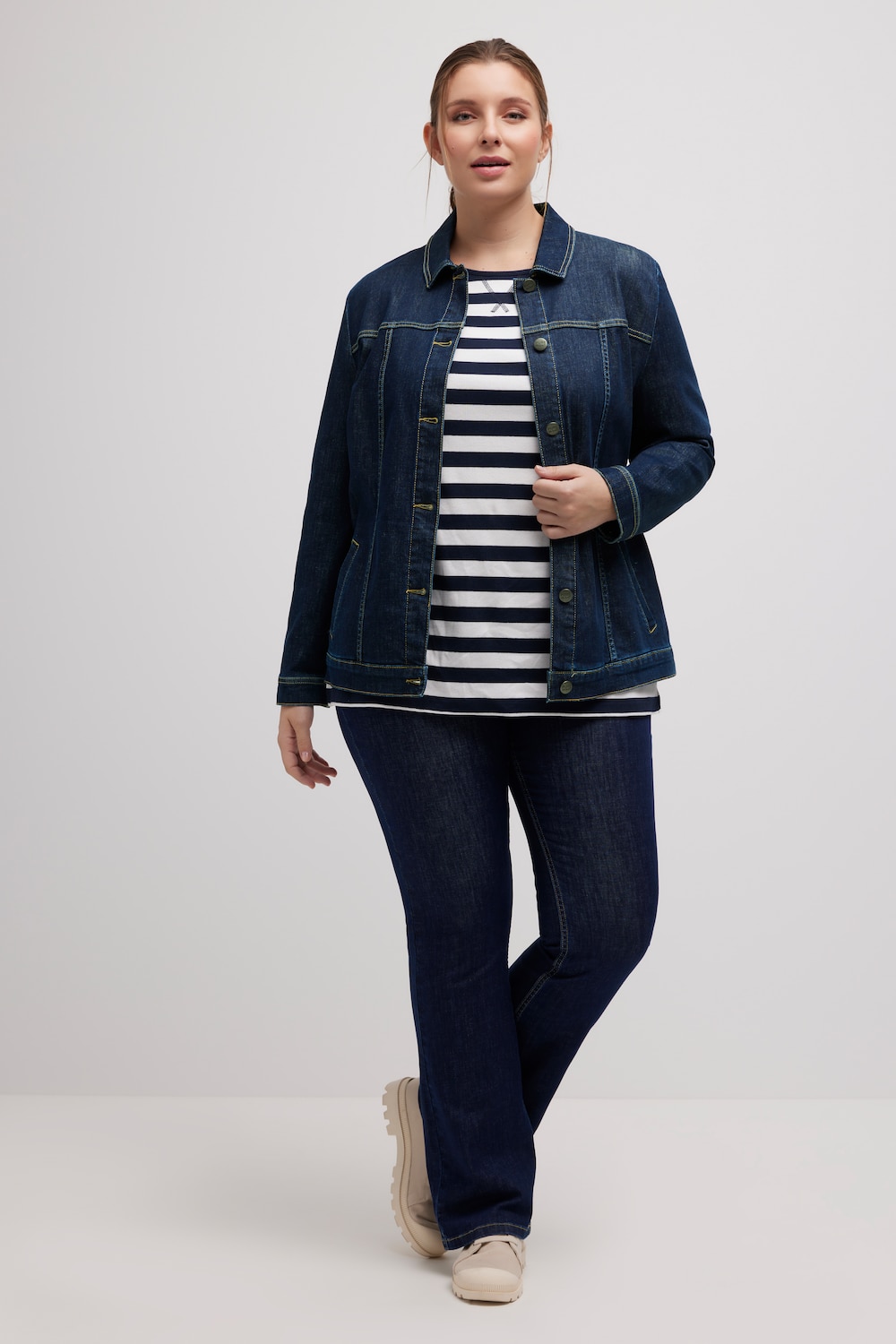 grandes tailles veste en jean, femmes, bleu, taille: 56/58, coton, ulla popken