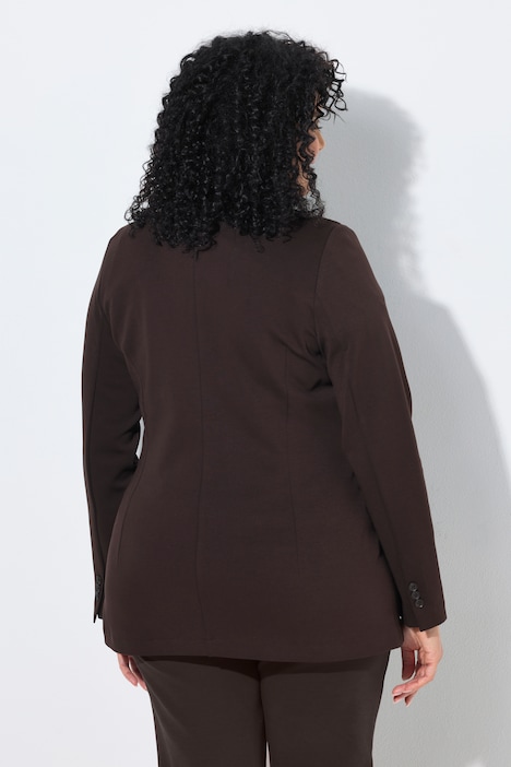 Blazer, Punto di Roma, A-Linie, Reverskragen, Stretch