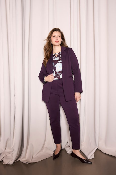 Blazer, Punto di Roma, A-Linie, Reverskragen, Stretch