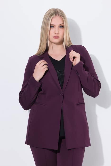 Blazer, Punto di Roma, A-Linie, Reverskragen, Stretch