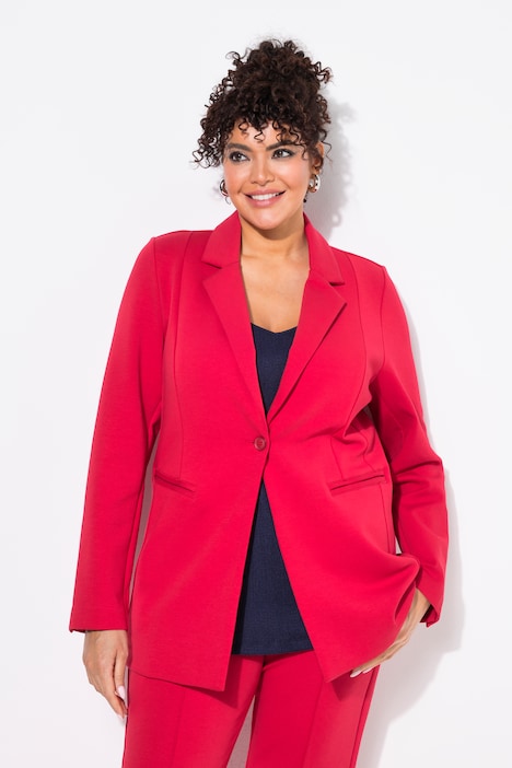 Blazer en jersey stretch, ligne en A et col à revers