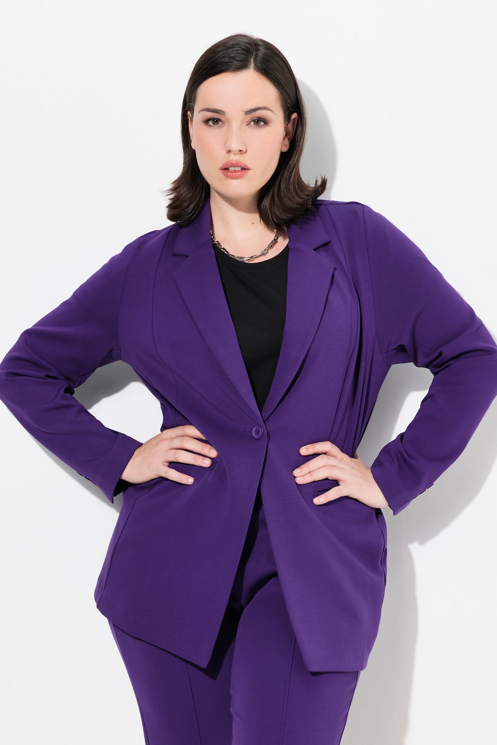 Große Größen Blazer, Damen, lila, Größe: 58/60, Baumwolle/Polyester, Ulla Popken