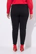 Pantalon point de Rome, jambe carotte. Taille élastique, plis fantaisie