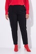 Pantalon point de Rome, jambe carotte. Taille élastique, plis fantaisie