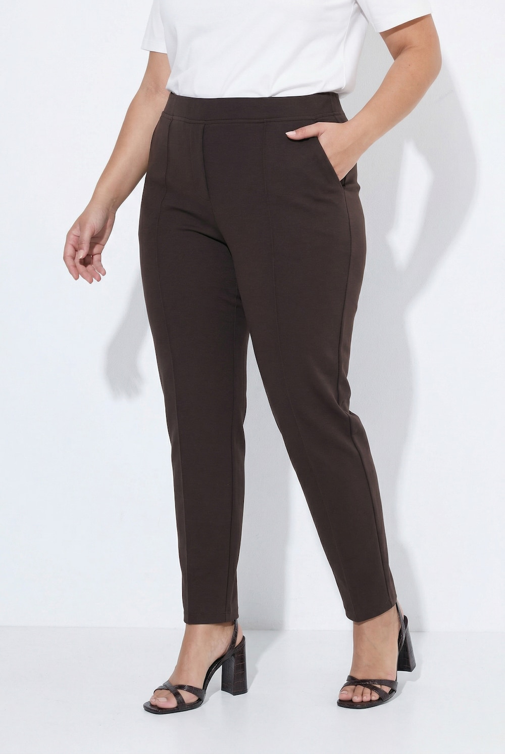 Hose, Punto-di-Roma-Jersey, konisches Bein, Elastikbund