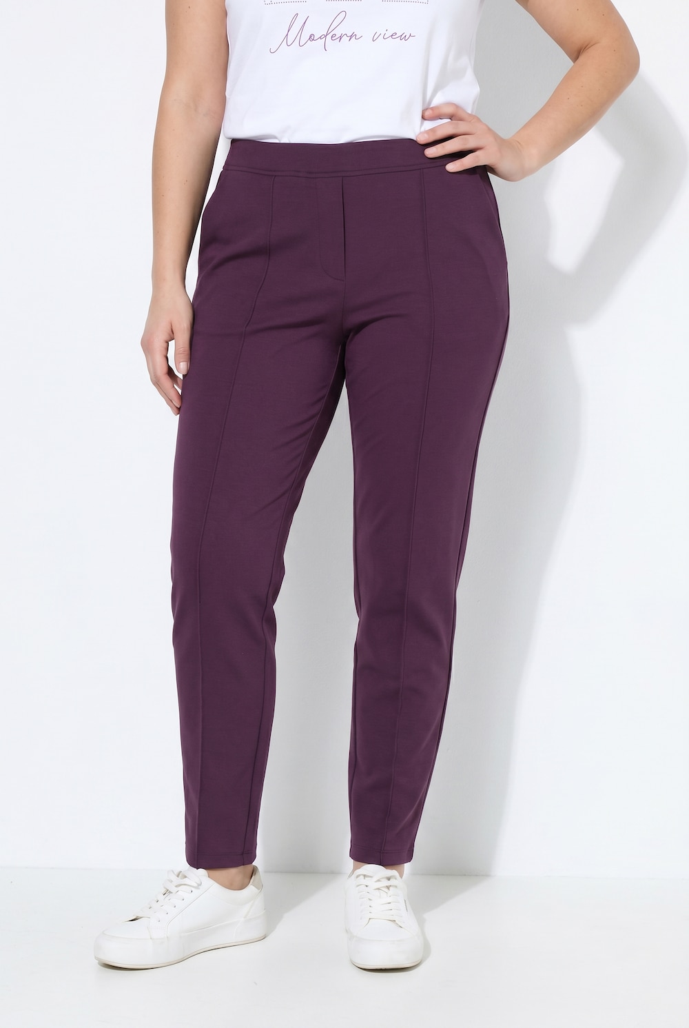 Hose, Punto-di-Roma-Jersey, konisches Bein, Elastikbund