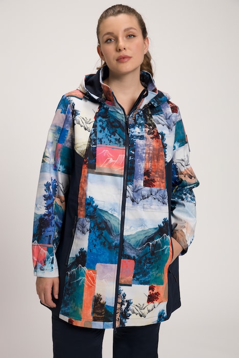 HYPRAR Outdoor Print Collage Fleece Lined Softshell Jacket
